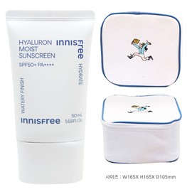 Innisfree Hyaluronic Moisture Sun Cream + Play Green Cosmetic Pouch (Blue) / 이니스프리 히알루론 수분 선크림+플레이그린 화장품 파우치 (블루)