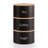 EHC Tea Coffee Sugar Canister Set, Set of 3 Stackable