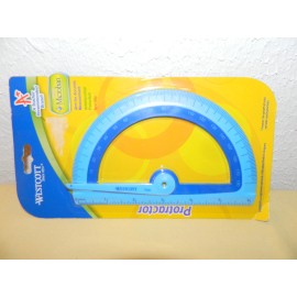 WESCOTT NEW SEALED BLUE ON BLUE WESTCOTT KLEEN EARTH PLASTIC PROTRACTOR RULER MICROBAN