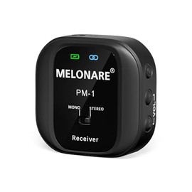 MELONARE MR-1 Wireless in-Ear Monitor Receiver, Wireless in Ear Monitor System Beltpack Receiver, UHF 500MHz, 10 Channels, Mono/Stereo Selection, IEM for Live Performance, Studio, Bands