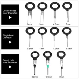 11 Pcs/Set Auto Car Terminal Removal Tool Plug Circuit Board Wire Harness Terminal Extraction Pick Connector Crimp Pin Back Needle Remove Set