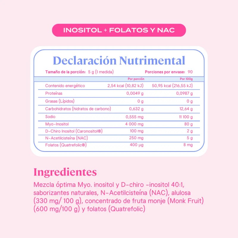 Fit Myo Inositol Chiro Fórmula Folatos Nac 450g Sabor Frutos