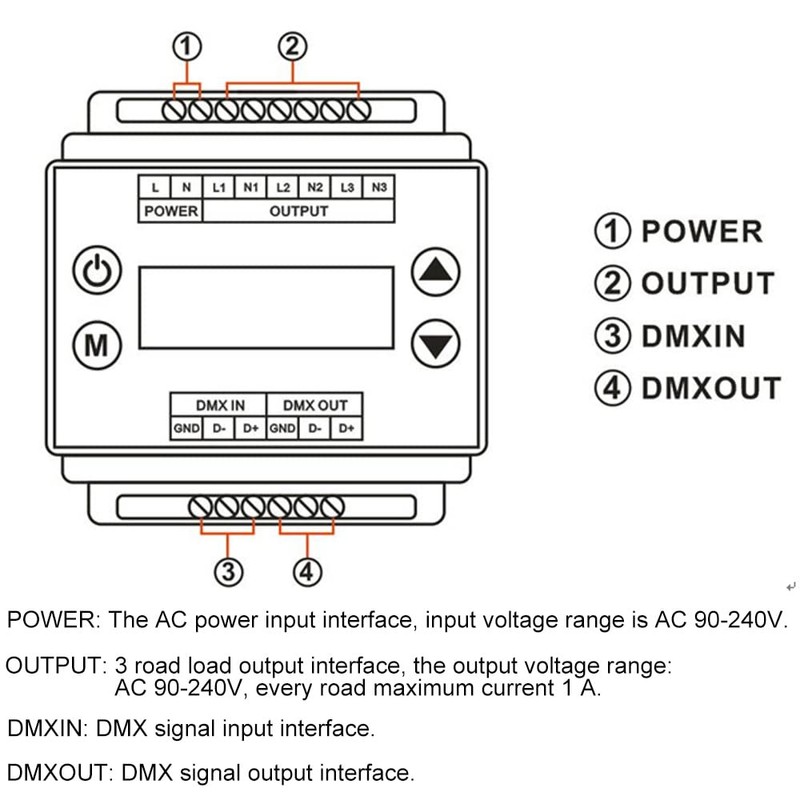 3 Channel DMX Decoder, DMX302 Dimmer LED Brightness Controller Module