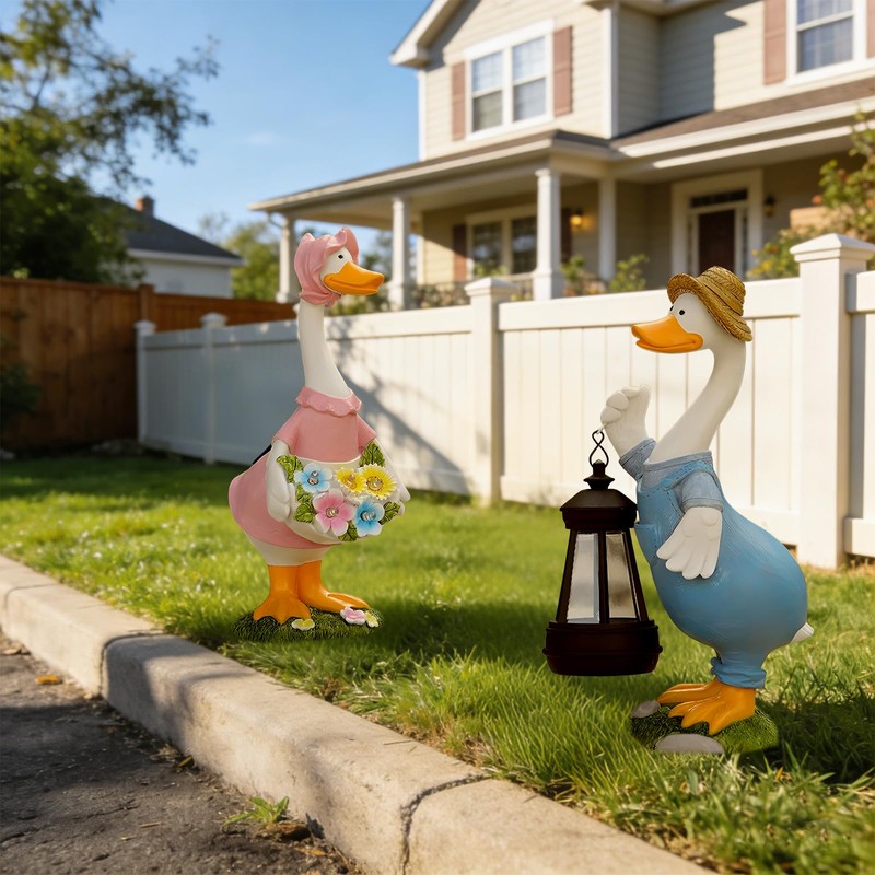 WATSAVPUP Goose Garden Statue Solar Light, Waterproof LED Decorative Lamp,