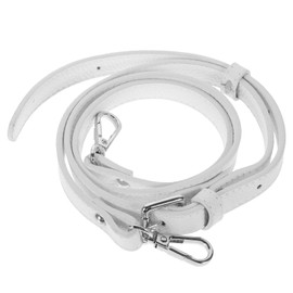 TENDYCOCO 2 Pcs Bag for Buckle cm Long Silver Bags Pu Shoulder Pink Shoulder Strap Adjustable Leather Strap Women Replacement Accessory, White+Silver, Size 1