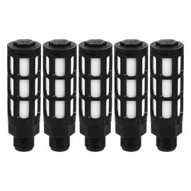 PATIKIL Plastic Pneumatic Muffler, G3/8 Male Thread Exhaust Muffler Solenoid Valve Air Line Flow Control Air Compressor Fitting for Cylinders Valves 5 Pack