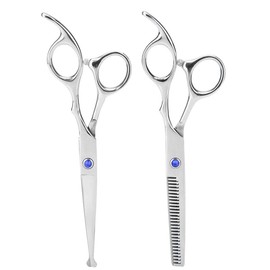 Professional Hair Cutting Thining Scissors Set Round Head Shears Baby Hairdressing Scissors Set for Baby Kids (Blue)