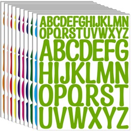 Bemeol Letter Stickers 30 Sheets Self Adhesive Vinyl Stick on Letters Capital Alphabet Sticker Letter for Bulletin Boards Classroom Home Business Decor(Multi Colors,1Inch,2Inch)