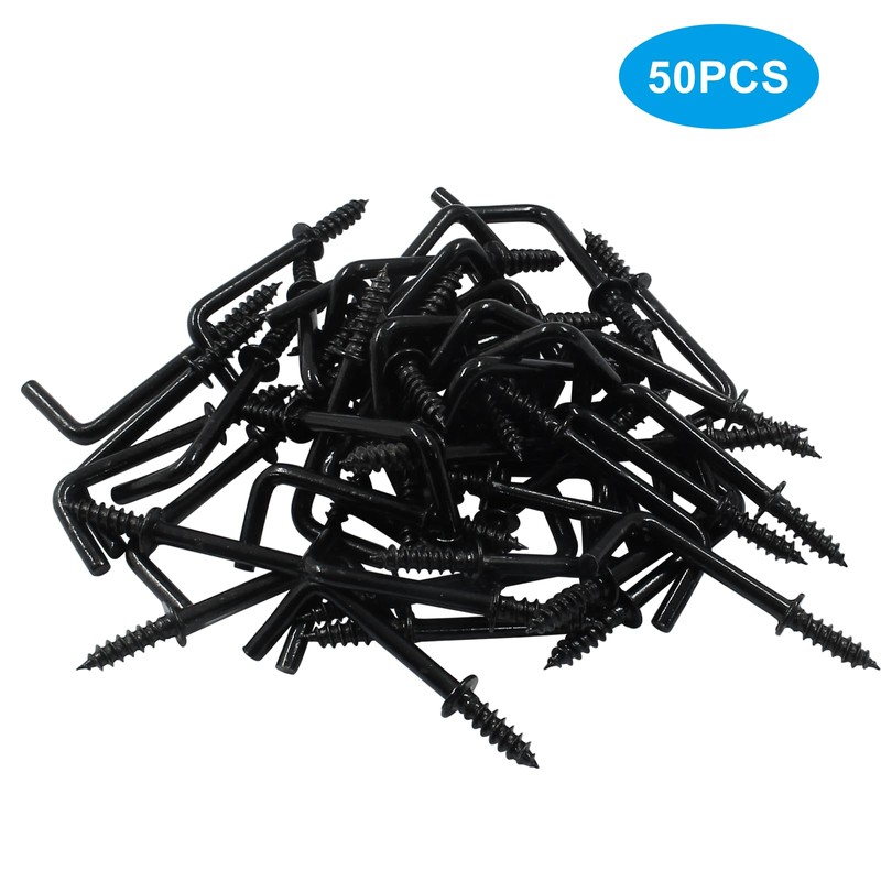 Auvotuis 50Pcs L Screw Hooks 7/8 Inch, Metal L Shaped