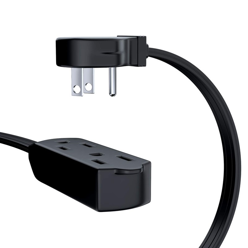 Maximm Cable 25 Feet Flat Plug Extension Cord/Wire, Multi Outlet