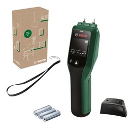 Bosch UniversalHumid Wood Moisture Meter (Precise Results Thanks to Wood Group Selection and LED Traffic Light for Easy Interpretation, in E-Commerce Box)
