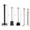 IRONMAX 5 Piece Fireplace Tools Set, Modern Wrought Iron Fireplace