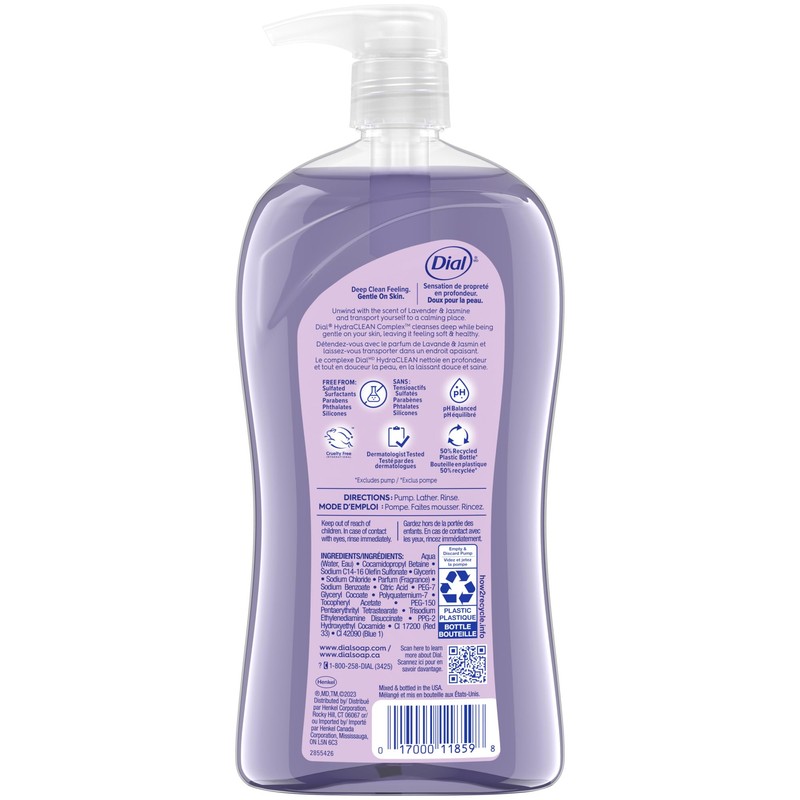 Dial Body Wash, Calm & Soothe Lavender & Jasmine Scent,