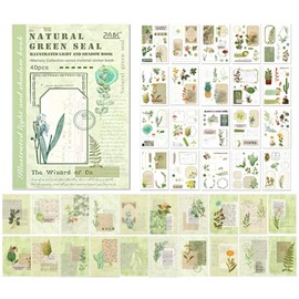 OSLEY Scrapbook Stickers Book, 40 Sheets Washi Aesthetic Vintage Scrapbooking Stickers for Photo Album, Scrapbooking, Bullet Journal Accessories, Calendars, DIY Art Notebook