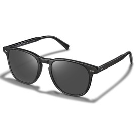 CARFIA Black Retro Polarized Sunglasses for Women Small and Medium Face UV Protection, Handcrafted Acetate Sunnies CA5285