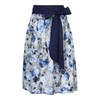 Women's Costume Skirt Dirndl Set with Bow Blue Floral Pattern