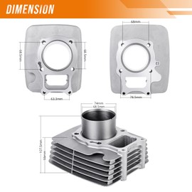 OUMURS 68.5mm Compatible with honda TRX250 Cylinder Piston Compatible with 1997-2019 honda Recon 250 Sportrax 250 TRX250X TRX250EX TRX250TM TRX250TE Cylinder Piston Gasket Top End Kit Spark Plugs