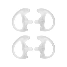 KEYBLU Universal Radio Replacement Earmold, Insert Soft Silicone Earmold Earbud Earplug for Two-Way Radio Coil Tube Audio Kits，for Walkie Talkie Acoustic Earpiece Headset (White, Small, 2 Pair)