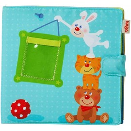HABA My First Photo Album - Soft Fabric Baby Book, Baby Album Fits (8) 4"x6" Photos, Sensory Toys for Babies, Baby Books 12-18 Months & Up