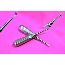 2 German Stainless Crown Remover / Spreaders Straight + Curved Dental Instrument