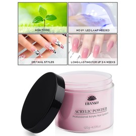 EBANKU 4 Colors Acrylic Powder Set Nude Pink White Clear Acrylic Nail Powder Acrylic Powder for Acrylic Nail Extension Nail Carving, Long-Lasting, No Nail Lamp Needed, Large Capacity 4.23oz*4