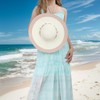 LY4U Women's Beach Sun Straw Hat with Chin Strap, Floppy