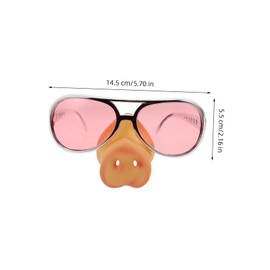Cabilock Pack of 2 Cosplay Party Glasses Silly Favours Sunglasses Tightening Glasses with Pig Nose Funky Funny Glasses Nose and Ears of a Pig for Adults Circle Glasses Ding Cool