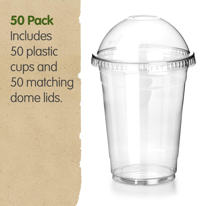 Signature Packaging - Plastic Smoothie Cups with Dome Lids -