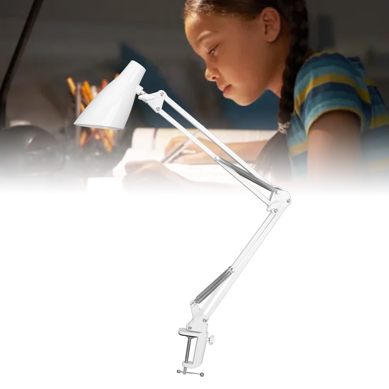 Swing Arm Desk Light with Clamp USB 3 Lighting 10
