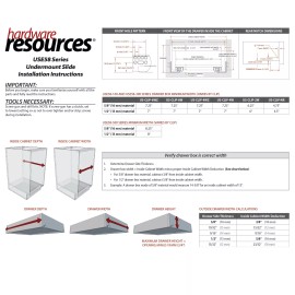 Hardware Resources Standard Duty Soft-close 100 lb Full Extension Undermount Slide Kit - 12"