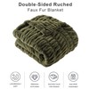 BATTILO HOME Olive Green Faux Fur Throw Blanket for Bed,