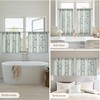 HOMEIDEAS Sage Green Sheer Kitchen Curtains 30 X 36 Inch