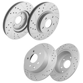 Fraxle Front and Rear Drilled & Slotted Disc Brake Rotors Set for Nissan Altima 2013 2014 2015 2016 2017 2018 2019 2020 2021