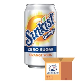 Sunkist Orange Zero Sugar Soda, 12oz Cans, 24 Units