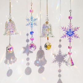 YeahBoom Christmas Suncatcher Crystal Window, Crystal Pendant Decoration, Hanging Window Decoration, Crystal Suncatcher, Rainbow Suncatcher Crystal, Rainbow Crystal Pendant, Home Garden Decoration