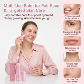 New PDRN Pink Collagen Volume Multi Balm Stick – Hydrates & Smooths Dryness for Under-Eyes, Neck, Lips & Face, Helps Support a Smooth, Even Look for Daily Care – Travel-Friendly, 1 Pack