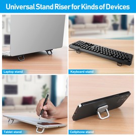 Yipinve Foldable Laptop Stand, Mini Portable Computer Stand, Self-Adhesive Laptop Stand, Invisible Laptop Riser, Ventilated Cooling Computer Notebook Stand for 10-17.3” Laptops, Black
