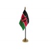Pack Of 6 Kenya Kenyan Desktop Table Centrepiece Flag Flags With Gold Bases Ideal For Party Conferences Office Display