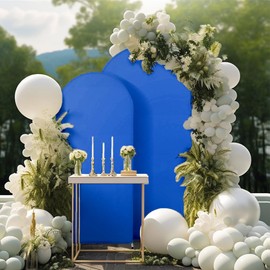 SINSSOWL 7.2 FT Arch Backdrop Cover Spandex Arch Cover Fitted Wedding Arch Backdrop Fabric Cover for Baby Shower Bridal Shower Birthday Party Gender Reveal Backdrop Decoration (Royal Blue)