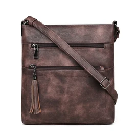 MASINTOR Crossbody Purses for Women, Multi Pocket Casual Crossbody Bag, Adjustable Strap Shoulder Bag with Tassel