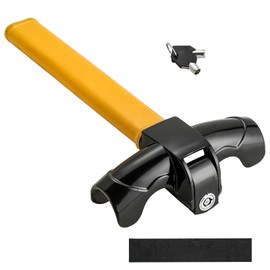 FLK Tech Universal Anti-Theft Car Auto Security Rotary Steering Wheel Lock, Heavy Duty Steering Wheel Lock with 2 Keys Car Security Lock for Truck Van SUVs