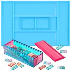Dominoes Storage Box Resin Molds Domino Silicone Molds Dot Resin Mold Dominos Epoxy Resins Mold for DIY Craft Tool Jewelry Home Decoration Dominos Game Silicone