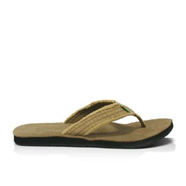 Sanuk Men's Fraid Not Flip Flop,Khaki,9 M US