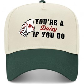 You're A Daisy If You Do Vintage Trucker Hat | Premium Snapback Hat for Men & Women (US, Alpha, One Size, Dark Green/Natural)