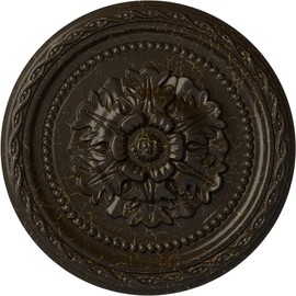 Ekena Millwork CM11PASHC Palmetto Ceiling Medallion, 11 1/2"OD x 1"P, Hand-Painted Stone Hearth Crackle