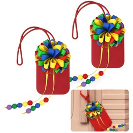 2 Pack Rainbow Luggage Tags for Suitcases - High Visibility Suitcase Identifiers with ID Name Card - Unique Ribbon Flower Bag Tags for Travel, Backpacks, and Cruise Essentials