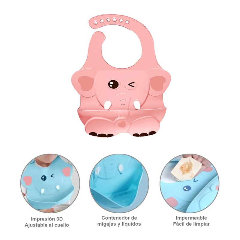 Babero para Bebé, Babero para Niños con Contenedor de Migajas,