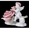 White Angel Figurine Putte with Large Rose 16 cm |