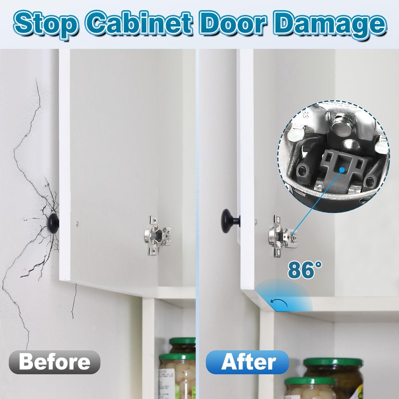 Dreyoo 100 Pcs Cabinet Restrictor Clips, 86 Degree Angle Restriction