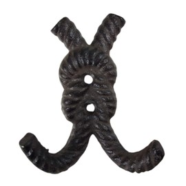 FTWDesign Cross knot wall hook, maritime decoration, cast iron